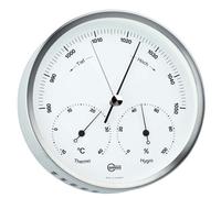 Barigo Station Météo Inox Brossé 130mm Baromètre Hygromètre Thermomètre
