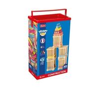 Baril 300 planchettes en Bois Massif, Classic Nature et colorees - tecap Multi Color - Jeu Construction - Made in France - Set Jouet et Carte