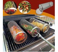 Baril BBQ Grille de cuisson pour barbecue en acier inoxydable Panier pour gril à légumes d'extérieur Grille de barbecue portable