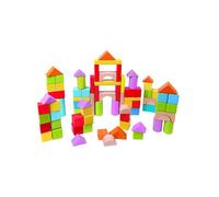 Baril de 101 cubes en bois colorés Hape - Pour enfants de 2 ans et plus - Peinture à base d'eau non toxique
