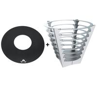 Baril de Feu Vasque à Feu Accessoire Rond + Plaque Grillring Feuerplatte
