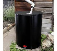 Baril de pluie pliable avec embouts et trop-plein, réservoir de collecte d'eau de pluie de 380 L pour jardin, pelouse, solution de stockage d'eau pour gouttière