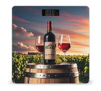 Baril de vin en bois sur bouteille de vin balance pour poids corporel en verre trempé robuste avec écran LCD précis balance de salle de bain numérique pratique pratique balance intelligente facile à
