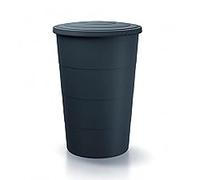 Baril d'eau de pluie 160L Baril d'eau de pluie en plastique lisse de couleur anthracite 60 (L) x 60 (l) x 87,8 (H) cm