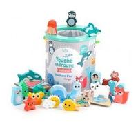 Baril Jeu tactile Touche et Trouve + Loto version Iceland - 20 figurines animaux bois - Best seller pour Vilac -