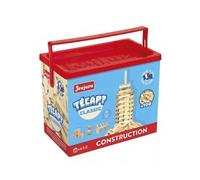 Baril planchettes Classic Bois, 100 Pieces + livret idees - tecap - Jeu Construction Enfant - Fabrique en France - Set Jouet + Carte Tigre