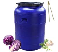 Baril plastique baril alimentaire baril choucroute avec couvercle 200 L + BOIS CLASSIQUE