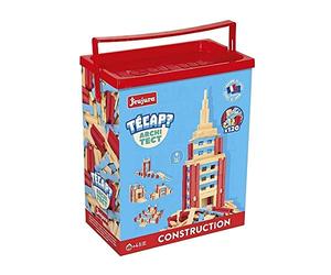 Baril pour tecap Architect 120 Pieces en Bois (planchettes, cylindres, carrés...) - Jeu de Construction 4 Ans - Coffret pour jeujura