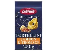BARILLA - Délice de Pâtes Tortellini au Jambon & Fromage, Texture Fondante et Goût Authentique (250g) - Le Lot De 4