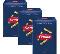 Barilla Girandole n° 34 Pâtes courtes à la semoule de blé dur 500g, paquet de 3