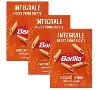 BARILLA Integrale Mezze Penne Rigate - Pâtes tubulaires complètes, pâtes penne 500g (1,5kg, Penne Rigate)
