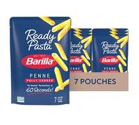 BARILLA Lot de 7 sachets de pâtes prêtes à l'emploi de 200 ml - Sans OGM ni conservateurs - Pâtes au micro-ondes parfaites prêtes en 60 secondes - Idéales pour des repas rapides de pâtes