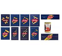 Barilla Pasta Box - 10 variétés classiques (500 g chacune) : farfalle, fusilli, casarecce, penne rigate, spaghetti, tortiglioni, risoni, ditalini rigati, pâtes mista, bucatini + Italian Gourmet polpa