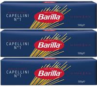 Barilla pâtes Capellini numéro 1 semoule de blé dur 500g paquet de 3