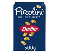 BARILLA - Pâtes mini pipe rigate piccolini | Onctueuses et savoureuses | Idéales pour vos plats gourmands | la boîte de 500g | LOT DE 4