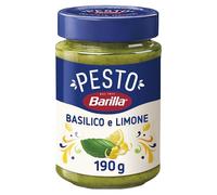 Barilla Pesto Basilico e Limone 12 x 190 g | Sauce à pâtes italienne sans gluten avec une note de citron/citron et basilic, sauce à pâtes, pesto vert