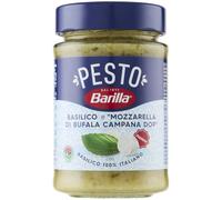 Barilla Pesto de basilic et « Buffalo Mozzarella Campana DOP », sans gluten, consistance veloutée et goût délicat, sauce prête pour pâtes, 190 g