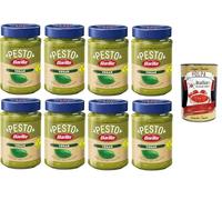 Barilla Pesto Di Basilico Vegan Condimento e Sugo per Pasta Épice végétalienne au pesto basilic et sauce pour pâtes 8 x 190 g + Italian Gourmet Polpa 400 g