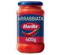 BARILLA - Sauce Arrabbiata Épicée au Goût Authentique de la Tomate, Texture Onctueuse (Pot 400g) - Le Lot De 4