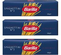 Barilla Spaghettini numéro 3 pâtes de blé dur 500g 3er Pack