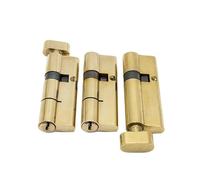 Barillet De Porte 1 Pièces Or Double Simple Cylindre Ouvert Matériel Intérieur 100/105/110mm Serrure Cylindre De Porte En Laiton Serrure Étendue 8 Pièces Clé Cylindres De Serrures(110(35knob-75))