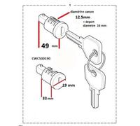 Barillet De Porte Avec 2 Cles Defender 90. 110. 130 - Ref: CWC500190 - BRITPART