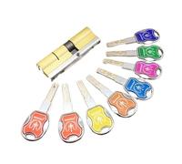 Barillet De Porte Verrouillage de porte Cylindre en laiton Double découpage à bout ouvert Anti Pry Barre acier inoxydable Snake Groove Couleur 8 clés(110(32.5-77.5))