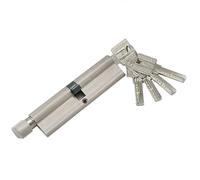 Barillet Porte D'EntréE Cylindre de serrure asymétrique central de porte de sécurité, avec bouton, noyau de serrure excentrique de porte en alliage d'aluminium et acier plastique Cylindre Serrure(55x3