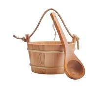 Barils de baignoire en bois multi-usages 4 L - Grand outil portable pour salle de bain et sauna - Ensemble de seau de sauna en bois durable