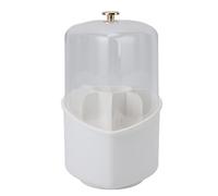 Barils de Rangement de Brosse de Maquillage en Forme de Cœur, Récipient en Rotation, Grande capacité, Plastique Premium pour la Maison, Bureau, Voyager (WHITE)