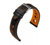 Barington 652622192 Racing Bracelet en cuir Noir/orange 22 mm