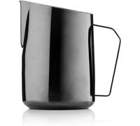 Barista & Co Carafe à lait en acier inoxydable - Cadran portable pour machine à café avec marques de mesure internes - Pichet à mousse de lait noir de 600 ml pour la fabrication de café, latte,