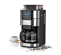 Barista Kaffee & Technik Cafetière Filtre avec verseuse erseuse en verre 1L pur 12 tasses de café, Machine a cafe grain avec broyeur et écran digital, Fonction de minuterie