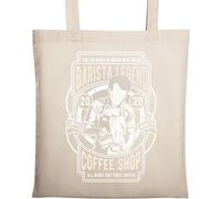 Barista Legend Coffee Shop You Can Never Go Wrong with Coffee Sac fourre-tout en coton naturel écologique Beige