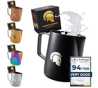 Barista Legends® Pot à lait en acier inoxydable Noir 350ml avec bec verseur spécial Latte Art - Pichet inox - Pichet à lait en acier inoxydable Barista - Accessoires Barista