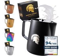 Barista Legends® Pot à lait en acier inoxydable Noir 600ml avec bec verseur spécial Latte Art - Pichet inox - Pichet à lait en acier inoxydable Barista - Accessoires Barista