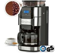 Barista Machine à café filtre Machine à café avec moulin réglable & verseuse en verre Fonction maintien au chaud, minuterie 24h & filtre permanent Pour 10 tasses de café
