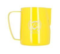 Barista Space Pot à lait en argent poli, idéal pour le latte art, avec bec verseur précis, léger et pratique, recommandé par les champions du monde. - silver Yellow - 600ml