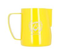 Barista Space Pot à lait en argent poli, idéal pour le latte art, avec bec verseur précis, léger et pratique, recommandé par les champions du monde. - silver Yellow - 350ml