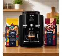 Barista Summer Pack : Machine à café automatique Krups EA82F0 1,7 L + coffret de grains de café Lavazza Tales of Napoli & Tales of Roma