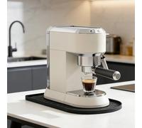 Barista Tapis de machine à café 25 x 40 cm en silicone antidérapant résistant à la chaleur imperméable Petit tapis en silicone pour De'Longhi Dedica Style, Philips Senseo Original Plus et Ninja Creami