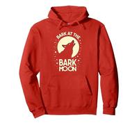 Bark at The Bark Moon : Loup Hurlant Nuit étoilée Sweat à Capuche, Unisexe pour Adultes, Rouge, XL