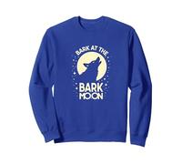 Bark at The Bark Moon : Loup Hurlant Nuit étoilée Sweatshirt, Unisexe pour Adultes, Bleu Royal, L
