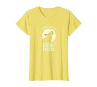 Bark at The Bark Moon : Loup Hurlant Nuit étoilée T-Shirt, Femme, Citron, XS