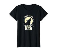 Bark at The Bark Moon : Loup Hurlant Nuit étoilée T-Shirt, Femme, Noir, XL