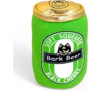 Bark Beer Plush Dog Toy,Squeaking and Crinkling Noise,100% Polyester for Chew and Fetch Games,Multi-Color Heavy Duty 15 x 10 x 10 cm,Green