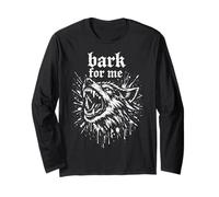 Bark for Me Blackletter Fierce Angry Dog Graphic Manche Longue