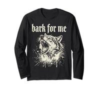 Bark for Me Blackletter Fierce Angry Dog Graphic Manche Longue