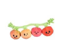 Bark Hairloom Tomatoes Dog Toy, Plush Vegetable Farm Tug Toy with Rope, Small/Medium