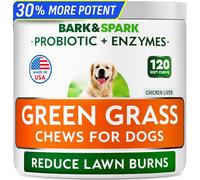 BARK&SPARK - À mâcher d'herbe verte : détachant les taches d'herbe causées par l'urine du chien : neutralisant l'urine pour la santé de la pelouse et de l'intestin